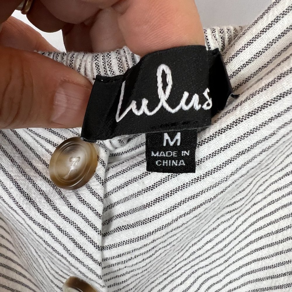 Lulu's Striped Button-Front Jumpsuit - Picture 14 of 16